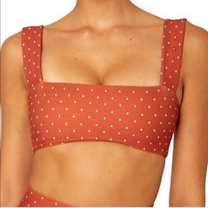 WeWoreWhat Bra top & leggings set - brown polka dot